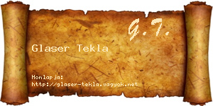 Glaser Tekla névjegykártya